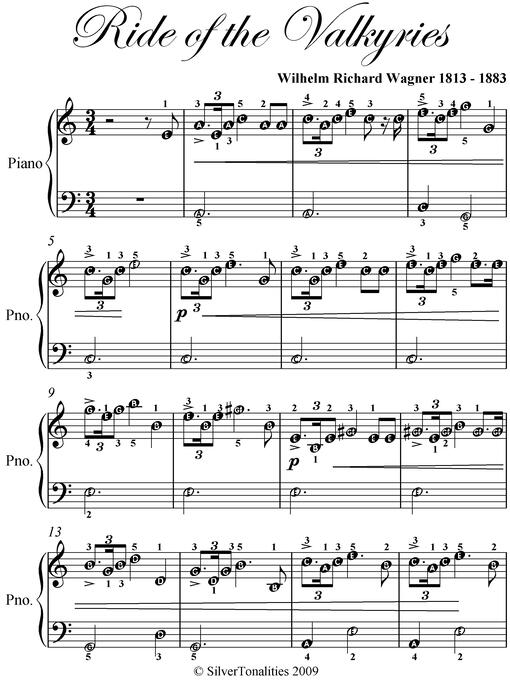 Title details for Ride of the Valkyries Easy Piano Sheet Music by Wilhelm Richard Wagnerr - Wait list